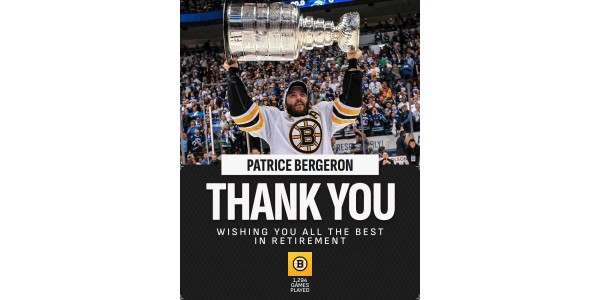 Legenda hokeja na ledu je završila, Patrice Bergeron najavio je povlačenje Legenda hokeja na ledu je završila, Patrice Bergeron najavio je povlačenje